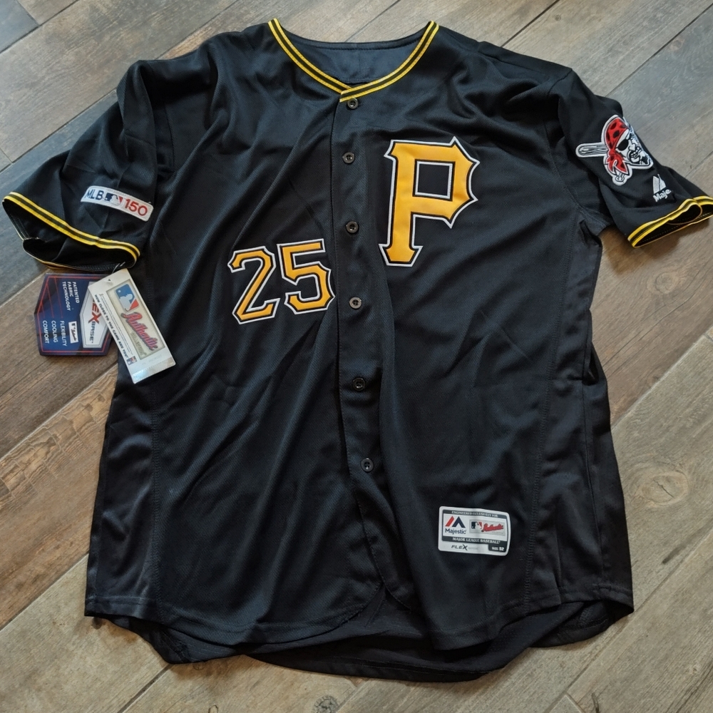 Majestic Pittsburgh Pirates Gregory Polanco with MLB 150 year patch